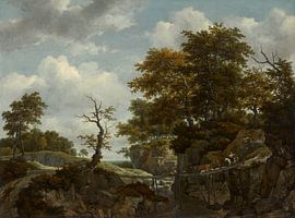 Landscape With Bridge, Cattle, and Figures, Jacob Van Ruisdael