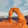 Delicate Arch in Arches National Park van Marie-Lise Van Wassenhove