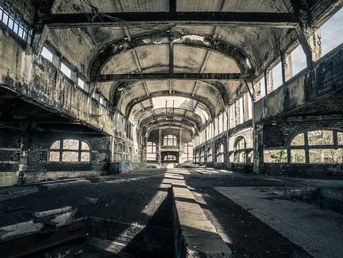 Vervallen Kolenmijn gebouw in België