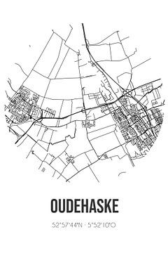 Oudehaske (Fryslan) | Landkaart | Zwart-wit van Rezona