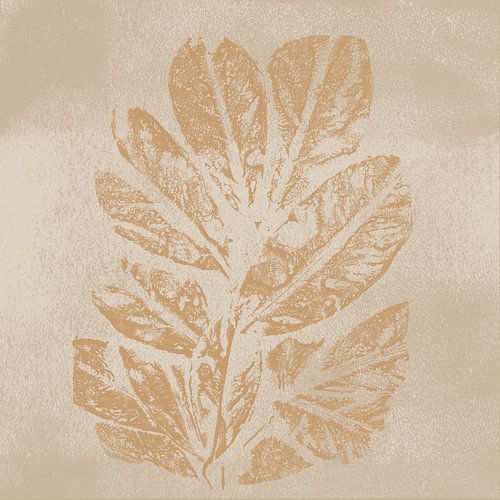 Bladeren. Wabi-sabi botanisch in zand, wit, oker