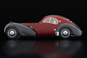 Bugatti 57-SC Atlantic 1938 Zijaanzicht van Jan Keteleer