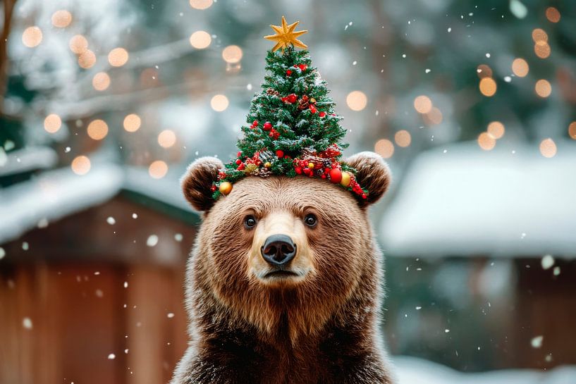 Christmas bear by Poster Art Shop