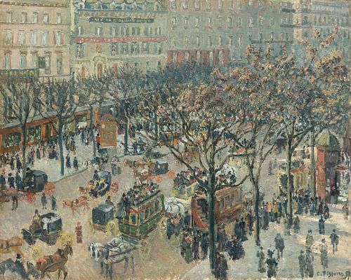 Camille Pissarro, Boulevard des Italians, Ochtend, zonlicht, 1897