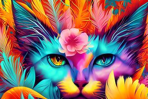 Wunderschöne farbenfrohe Katze