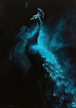 Painting Neon Peacock by Art Whims