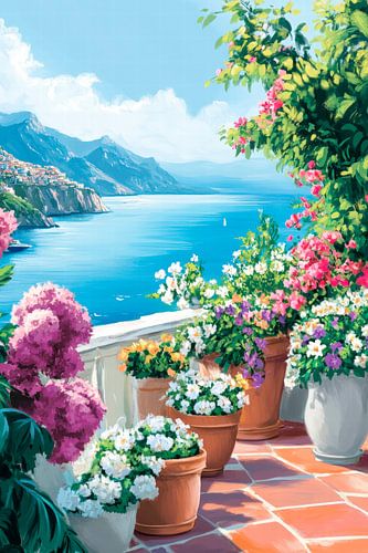 Blütenmeer am Meer – Mediterraner Ausblick