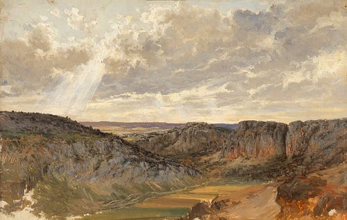 Carlos de Haes-Paysage de montagne aragonais, Paysage antique