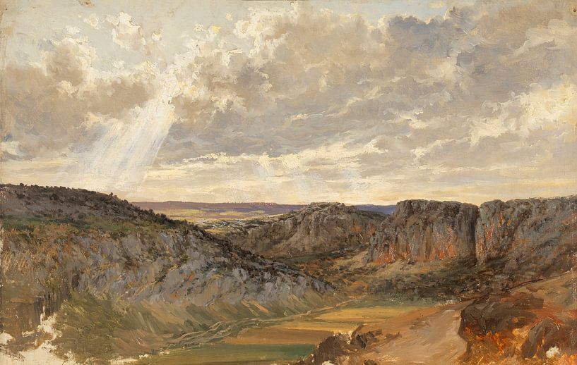 Carlos de Haes-Aragonese mountain scenery, Antique landscape by finemasterpiece