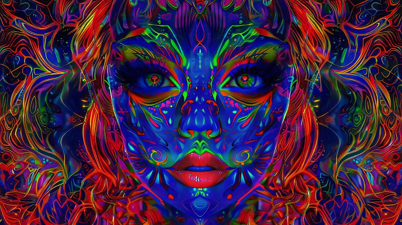 Femme fantaisiste au pouvoir des fleurs par Egon Zitter