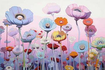 Poppy | Enchanted Bloom | Still life painting | Poppies by Blikvanger Schilderijen