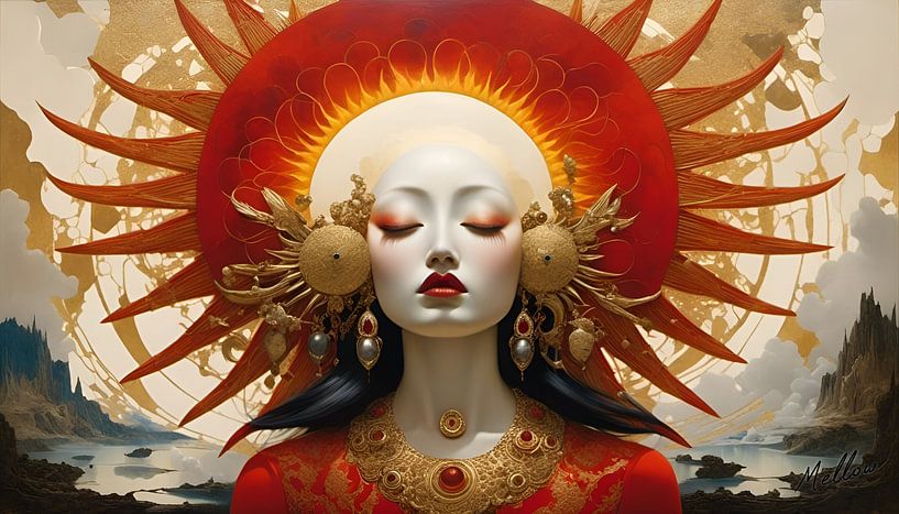 Celestial Muse - Red - Widescreen by Mellow Art