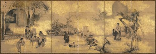 Soga Shohaku - De acht onsterfelijken van de wijnbeker