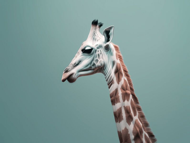 Elegant Grace - Giraffe in Pastel by Eva Lee