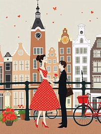 Ehepaar in Amsterdam Illustration von haroulita