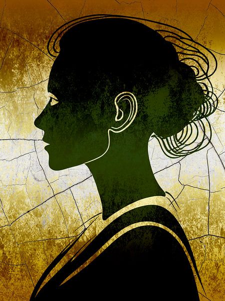 Women's portrait in gold 1 by Studio Pieternel