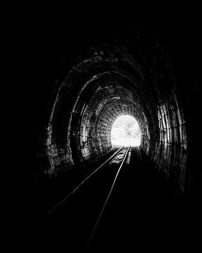 The light at the end of a railway tunnel