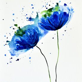 Blue poppies by Jessica van Schijndel