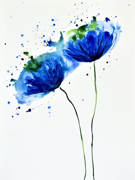 Blue poppies by Jessica van Schijndel
