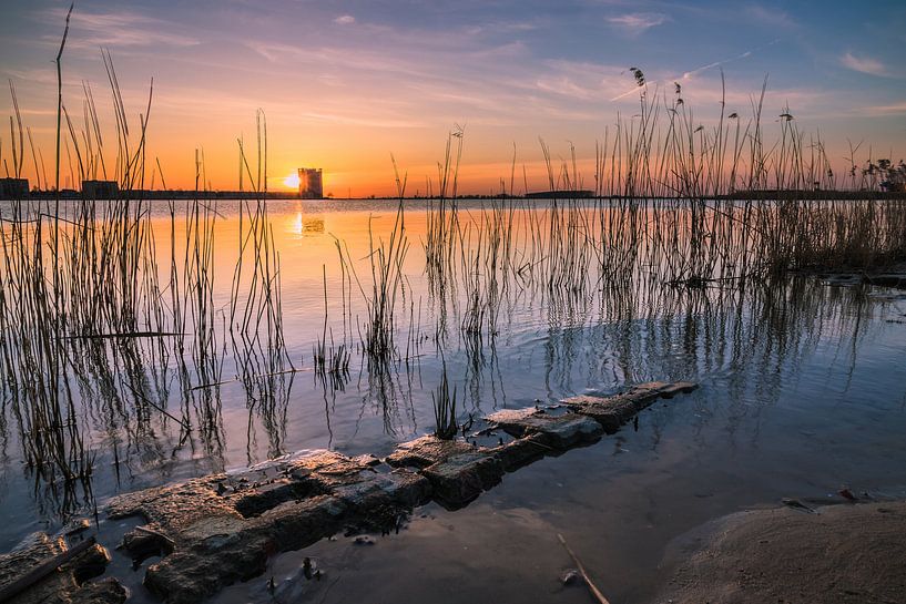 Sunset on the Binnenschelde in Bergen op Zoom by Rick van Geel