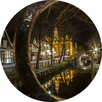 Centrum van Edam in avondlicht (Noord-Holland) van Sjaak van Etten