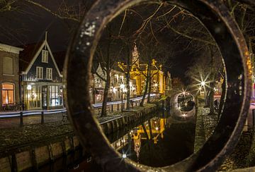 Centrum van Edam in avondlicht (Noord-Holland) van Sjaak van Etten