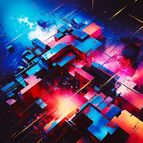 Dynamisch abstract schilderij