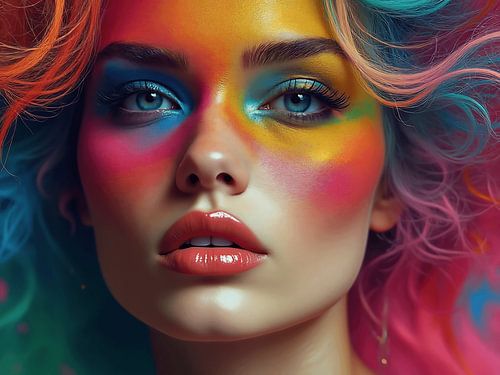 Colourful portrait of a woman