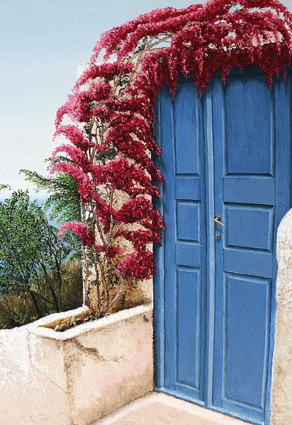 Porte bleue de Santorin Oia par Russell Hinckley
