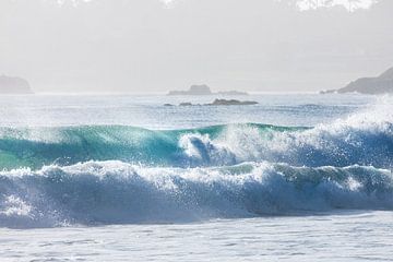 Breaking waves on the beach at Carmel-by -the -Sea in California