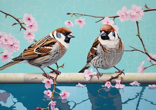 Spatzen von Blickfänger Gemälde