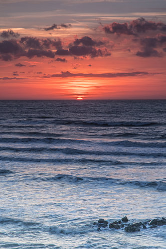 Sunset in the sea
