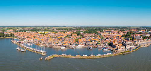 The colourful harbour of Volendam