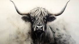Scottish highlander semi-abstract
