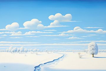 Winter Horizon van Blikvanger Schilderijen