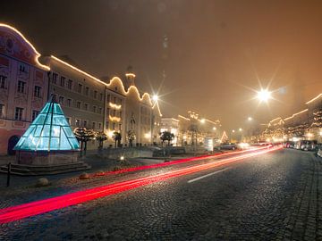 Burghausen's old town in winter