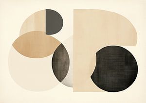 Beige Abstrakt Minimalistisch