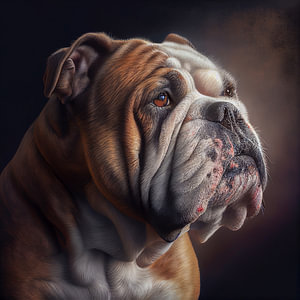 Portrait einer Englischen Bulldogge Illustration