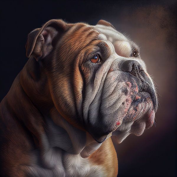 Portrait einer Englischen Bulldogge Illustration von Animaflora PicsStock