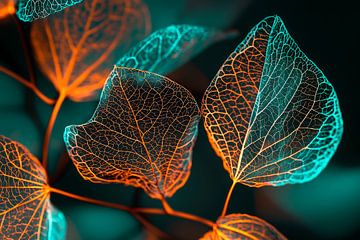 Leuchtende Blätterstrukturen – Nahaufnahme von Poster Art Shop