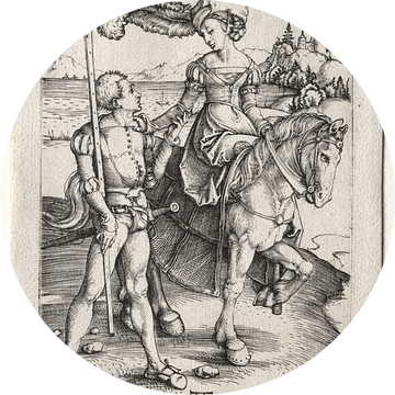Rijdende vrouw met landsknecht, Albrecht Dürer van De Canon