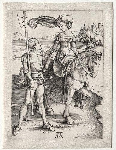 Rinding lady and the landsknecht, Albrecht Dürer