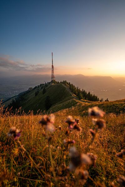 Coucher de soleil sur le Grünten par Leo Schindzielorz