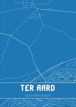 Blauwdruk | Landkaart | Ter Aard (Drenthe) van Rezona