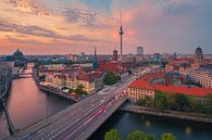 Coucher de soleil à Berlin par Henk Meijer Photography Aperçu