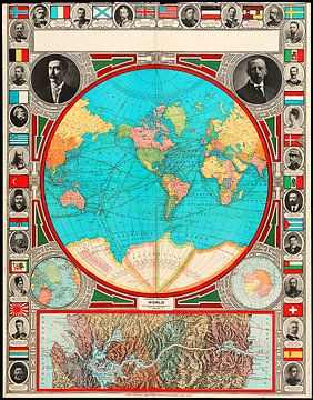 Vintage Map of The World (1913)