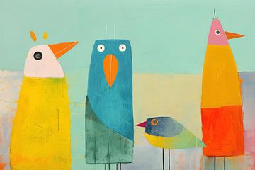 Kleurrijke vrolijke vogels van Studio Allee