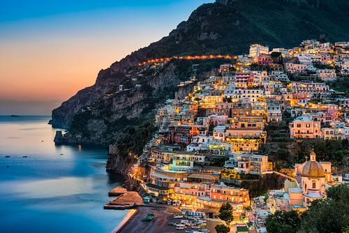 Zonsondergang in Positano