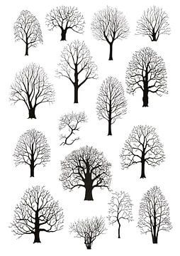 Silhouetten van bomen van Jasper de Ruiter