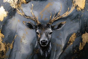 Abstract hert met gouden accenten van Art & Soul Creations
